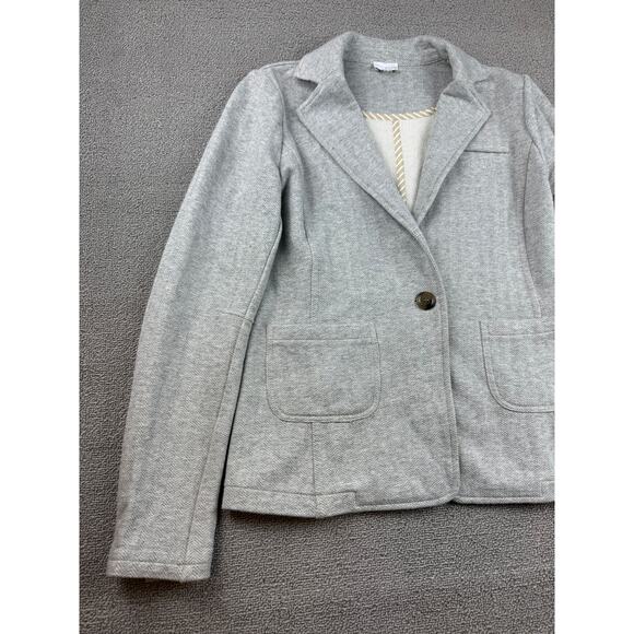Ecru Women Small Gray Knit Blazer Light Weight Minimalist - Picture 13 of 14